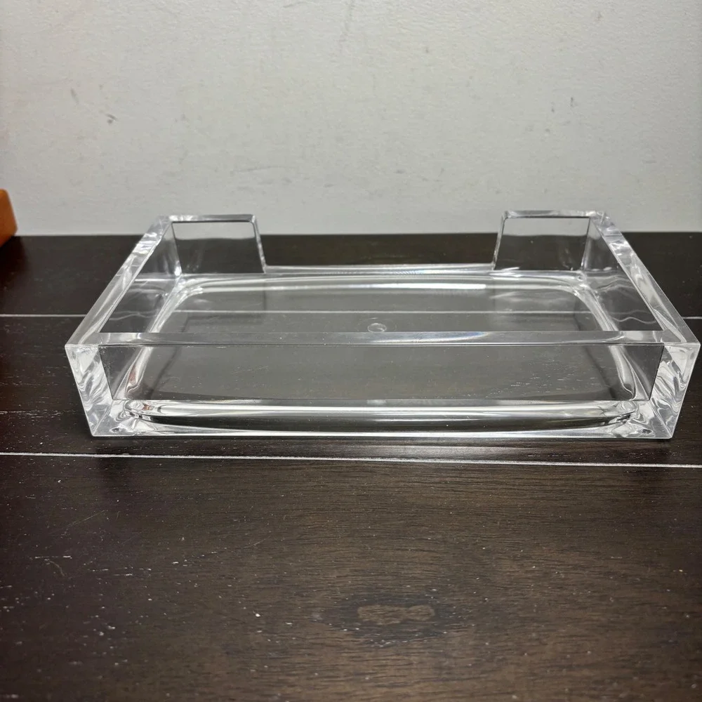 Clear Acrylic Desk Tray | Guest Towel Holder | Office Organizer | 9.25